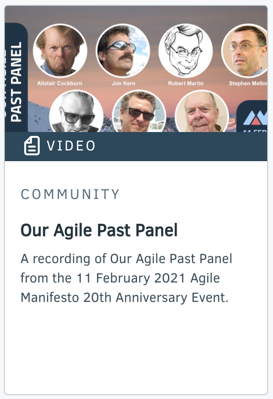 Video - Our Agile Past Panel